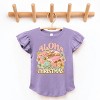 Aloha Christmas Surfing Santa - Flutter Sleeve Graphic T-Shirt - 2 of 4