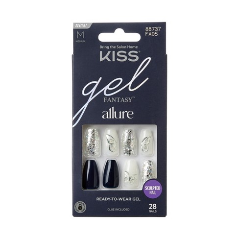 Kiss Products Gel Fantasy Allure Fake Nails - Stunned By You - 31ct ...
