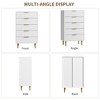Fluted Dresser for Bedroom with Drawers, Wooden Chest of Drawers with Metal Handle & Feet, Natural Dresser for Living Room, Hallway, Bedroom - 3 of 4