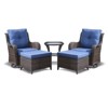 POCASSY 5PCS Patio Furniture Set with Cushioned Outdoor Swivel Rocking Chair, Ottoman and Side Table, All Weather Wicker Outdoor Conversation Set - 2 of 4