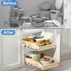 LOVMOR 2 Tier Soft Close Pull Slide Out Cabinet Organizer, Wooden Cabinet Drawer Organizer with U Bracket - 4 of 4