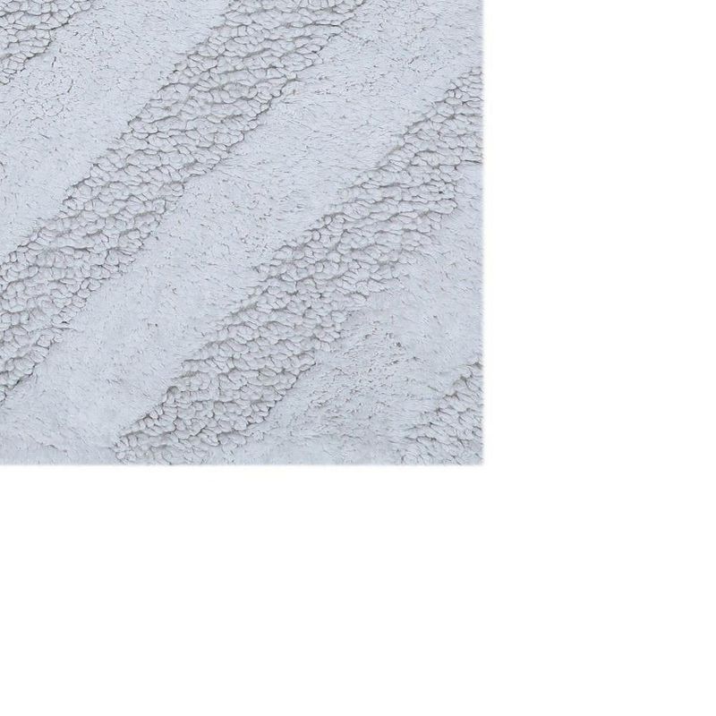 Unique Stripe Honeycomb Sculptured Bath Rug  Made Soft Plush Cotton  Super Soft The Touch White, 2 of 4