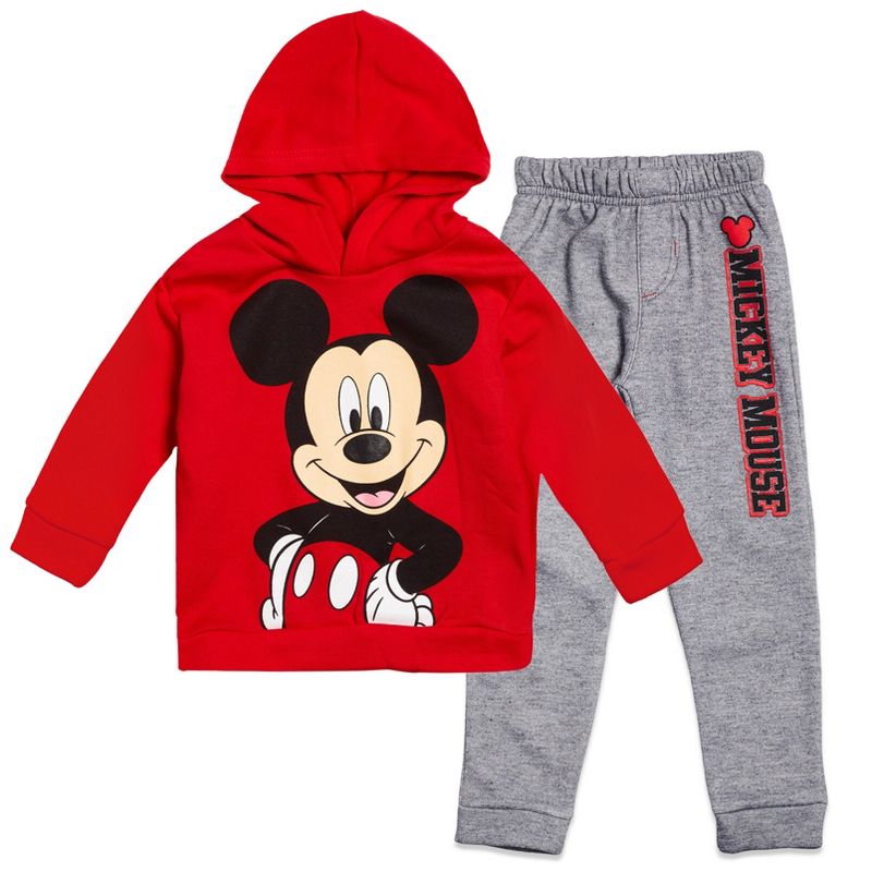 Disney Mickey Mouse Christmas Fleece Pullover Hoodie and Pants Outfit Set Infant to Little Kid , 1 of 8