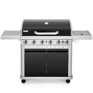 Captiva Designs Propane Gas Grill Combo with Flat Top Griddle & Porcelain-Enameled Grate – Ideal for Outdoor Cooking - 1 of 4