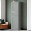 67.7" Tall Bathroom Storage Cabinet, Freestanding Storage Cabinet with Drawer and Adjustable Shelf - Leovsnove - 3 of 4