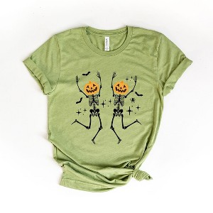 Simply Sage Market Women's Pumpkin Skeleton Short Sleeve Graphic Tee - 1 of 4