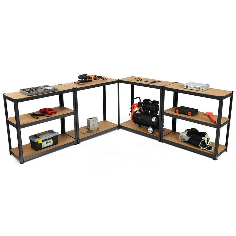 Tangkula 1/2/3/4PCS 72" Metal 5-Tier Garage Storage Rack Shelf Adjustable Freestanding Black, 2 of 9