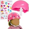 Pink Bike Helmet for 18" Dolls, Compatible w American Girl Dolls- Doll Bicycle Helmet w Decorative Decal Stickers, Great Spring Bicycle Accessory! - 4 of 4