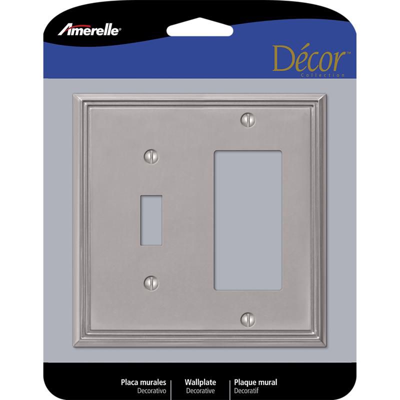 Amerelle Metro Gray 2 gang Die-Cast Metal Toggle Wall Plate 1 pk, 1 of 2