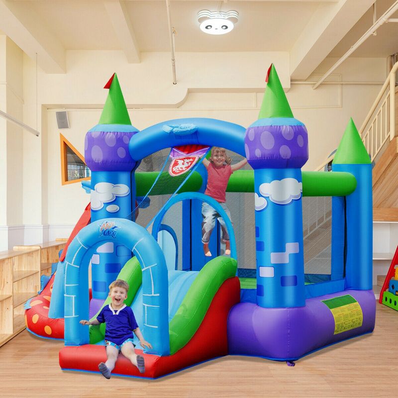 Costway Kids Inflatable Bounce House Dragon Jumping Slide Bouncer Castle W/ 750W Blower, 5 of 14