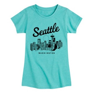 Girls' - Instant Message - Seattle Washington Fitted Short Sleeve Graphic T-Shirt - 1 of 4