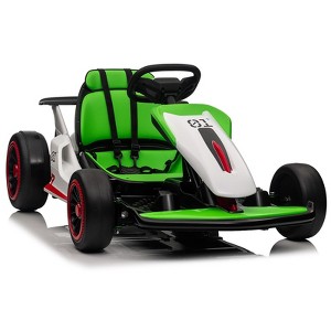 Kids Go Kart, Ride On Drift Kart with Dual 200W Motors, 24V Battery Powered Electric Drift Car, Outdoor 2-Speed Ride On Racing Toy - 1 of 4