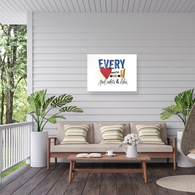 Modern Red, White, and Blue Landscape Canvas Print