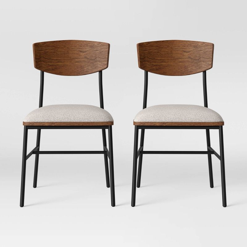 2pk Telstar Mid-Century Modern Mixed Material Dining Chair - Threshold™, 1 of 18