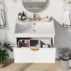 24" Wall Mounted Bathroom Vanity with 2 Drawers, White - ModernLuxe - 2 of 4
