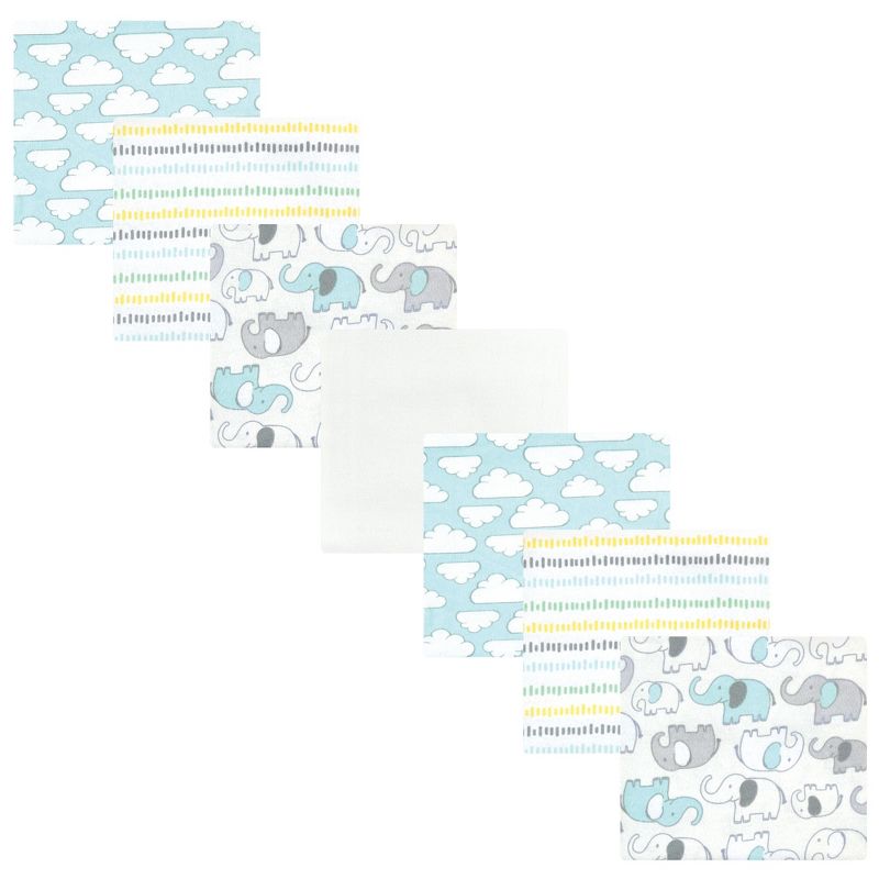 Hudson Baby Cotton Flannel Receiving Blankets Bundle, Neutral New Elephant, One Size, 1 of 7