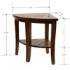 Redmon Genuine Teak Corner Shower Bench, Underseat Shelf Storage, Teak Woodgrain - 2 of 4