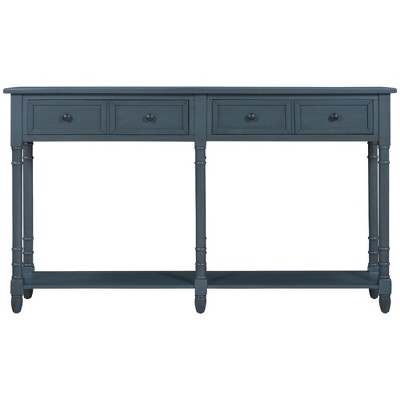NicBex 2-Layer Console Table with 2 Storage Drawers 58"Long Sofa Table behind Couch Suitable for Entryway,Hallway,Living Room