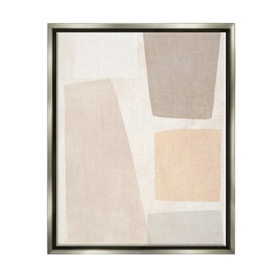 Stupell Industries Geometric Abstract Collage Blocked Neutral Brown Shapes