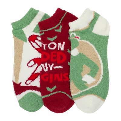Adult Elf Movie Ankle Socks 3-Pack - Festive Loungewear for Elf Enthusiasts