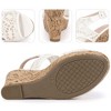 BLISSFUL STEP Women's Lace Pattern Ankle Strap Platform Wedges Heel Sandals - 3 of 3