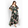 Women's Plus Size Marci Print Maxi Dress - black | CITY CHIC - image 2 of 4