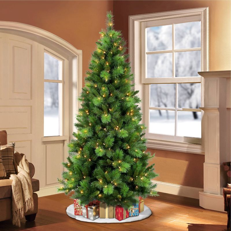 6.5ft Puleo Pre-Lit Adirondack Pine Artificial Christmas Tree Clear Lights, 2 of 5