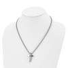Black Bow Jewelry Men's Stainless Steel Large Brushed & Polished Cross Necklace, 20 Inch - 3 of 4