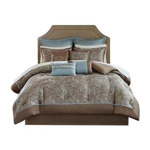 Gracie Mills Pruitt 24-Piece Jacquard Paisley Room-in-a-Bag Set - 1 of 4