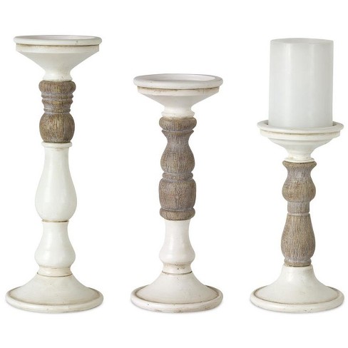 Melrose Candle Holder with Wood Accent (Set of 3) - image 1 of 2