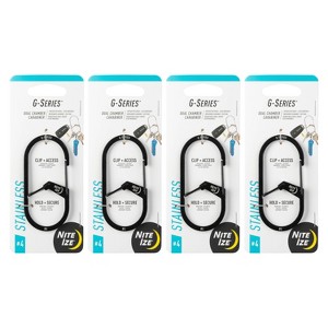 Nite Ize G-Series Dual Chamber Carabiner - Size 4 - Black - 4 Count (4 Pack) - 1 of 3