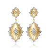 Guili Rhodium and 14K Gold Plated Cubic Zirconia Drop Earrings, Elegant Sparkle for Stylish Looks, Ideal for Everyday and Special Occasions - 2 of 3