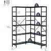 5 Tier Industrial Corner Bookshelf, L Shape Heavy Duty Metal Frame with Storage for Bedroom, Living Room, Home Office - 3 of 4