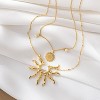 Women's 14K Gold Plated Multi-Layer Sun Pendant Choker, Adjustable Dainty Gift for Her - 3 of 4