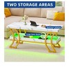 Rectangle Modern Coffee Table With LED Lights  2-Tier Wood Center Table End Table For Living Room - 4 of 4