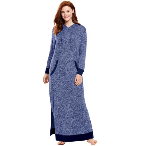 Dreams & Co. Women's Plus Size Marled Hoodie Sleep Lounger - 22/24 ...