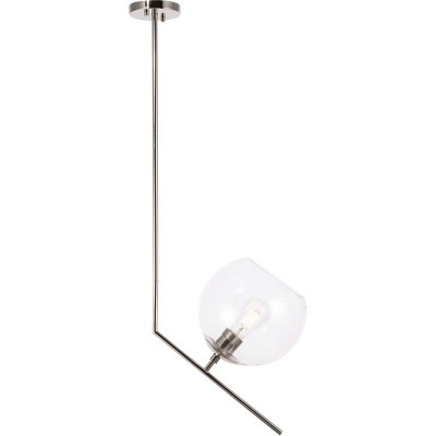 Elegant Lighting Ryland 1 light Chrome and Clear glass pendant