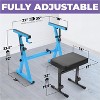 Liquid Stands Portable Heavy Duty Digital Piano Keyboard Stand & Bench Set - Adjustable Keyboard Music Stand & Seat for 54-88 Key Electric Pianos - 2 of 4