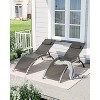 Patio Chaise Lounge Set of 2, Aluminum Adjustable Reclining Loungers for Pool, Deck, or Backyard - 3 of 4