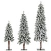Tangkula 3' 4' 5' Artificial Christmas Tree Set of 3 w/ Snow-flocked Branch Tips - 2 of 4