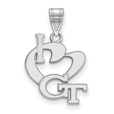 Black Bow Jewelry Sterling Silver Georgia Tech Yellow Jackets NCAA Large Pendant