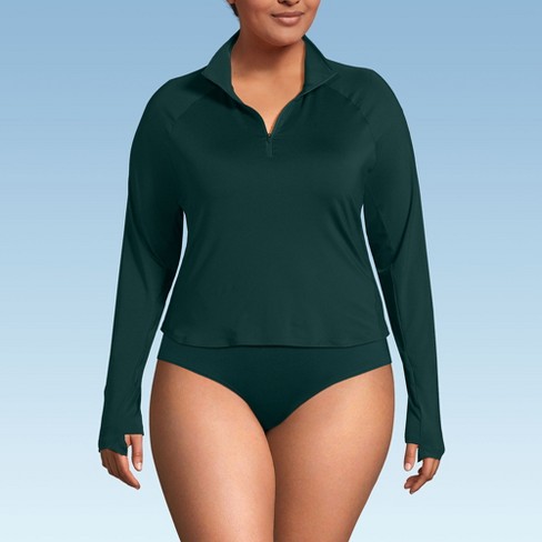 Lands End Women s Plus Size Long Sleeve Rash Guard Cover up Upf 50 1x Deep Balsam Target