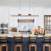 LLHZSY 3-Light Integrated LED Linear Kitchen Island Pendant Chandelier with Wood Accents-Black-43 3/10" - 4 of 4