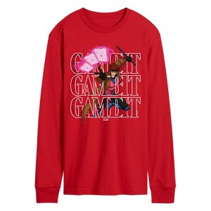 Men's - Marvel - X-Men Gambit Stack Long Sleeve Graphic T-Shirt - 1 of 3