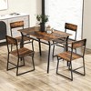 Costway 5 Piece Dining Table Set Industrial Rectangular Kitchen Table with 4 Chairs Grey/Brown - image 4 of 4