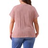 Agnes Orinda Women's Plus Size Crew Neck Short Sleeve Casual Knit Textured T-Shirts - 4 of 4