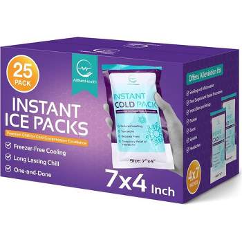 Allsett Health Instant Ice Cold Pack (4” x 7”) - Disposable Instant Ice Packs for Injuries | Cold Compress Ice Pack for Pain Relief, Blue