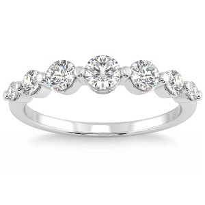 Pompeii3 3/4Ct Graduated Diamond Anniversary Wedding Ring 14k Gold Lab Created - 1 of 4