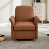 Swivel Barrel Accent Chair with Solid Wood Base & Comfortable Cushion for Living Room, Bedroom-Baofuwish - 3 of 4