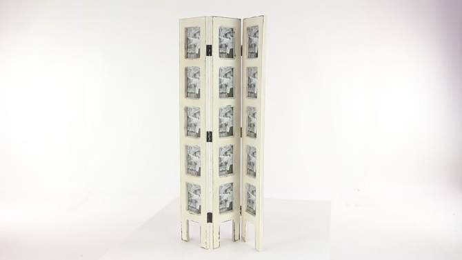 Farmhouse Chinquapin Wood Rectangle Room Divider Screen White - Olivia &#38; May, 2 of 25, play video